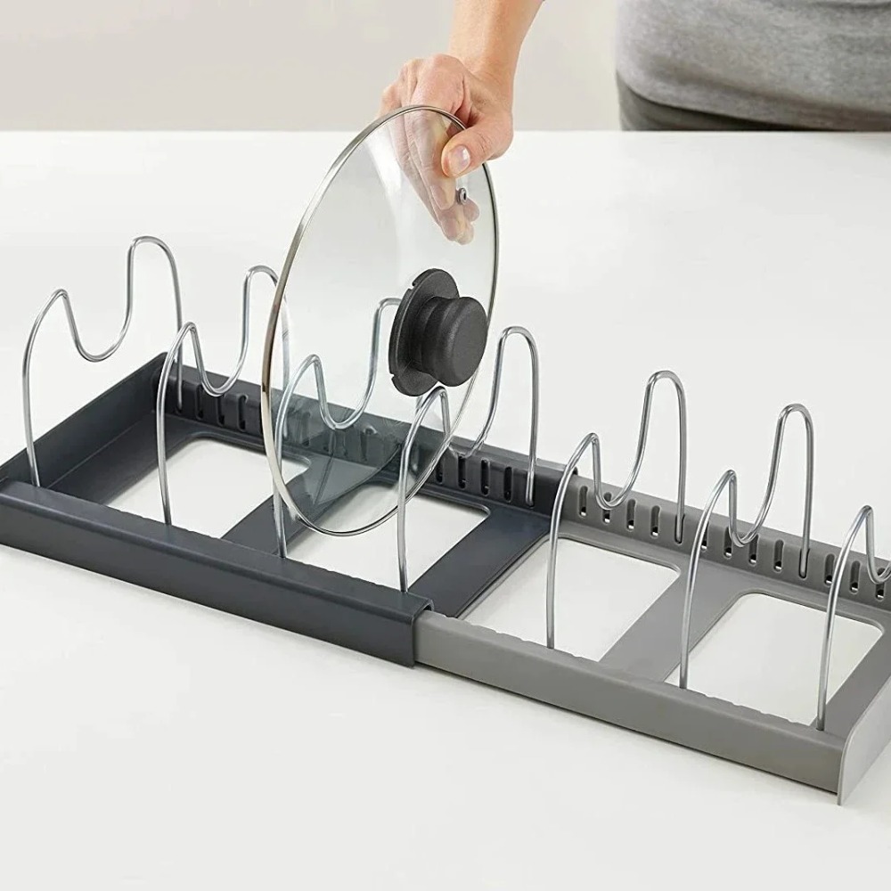 Expandable Pot Lid Organizer A - đánh giá và giá Kitchen Baking Pan Organizer