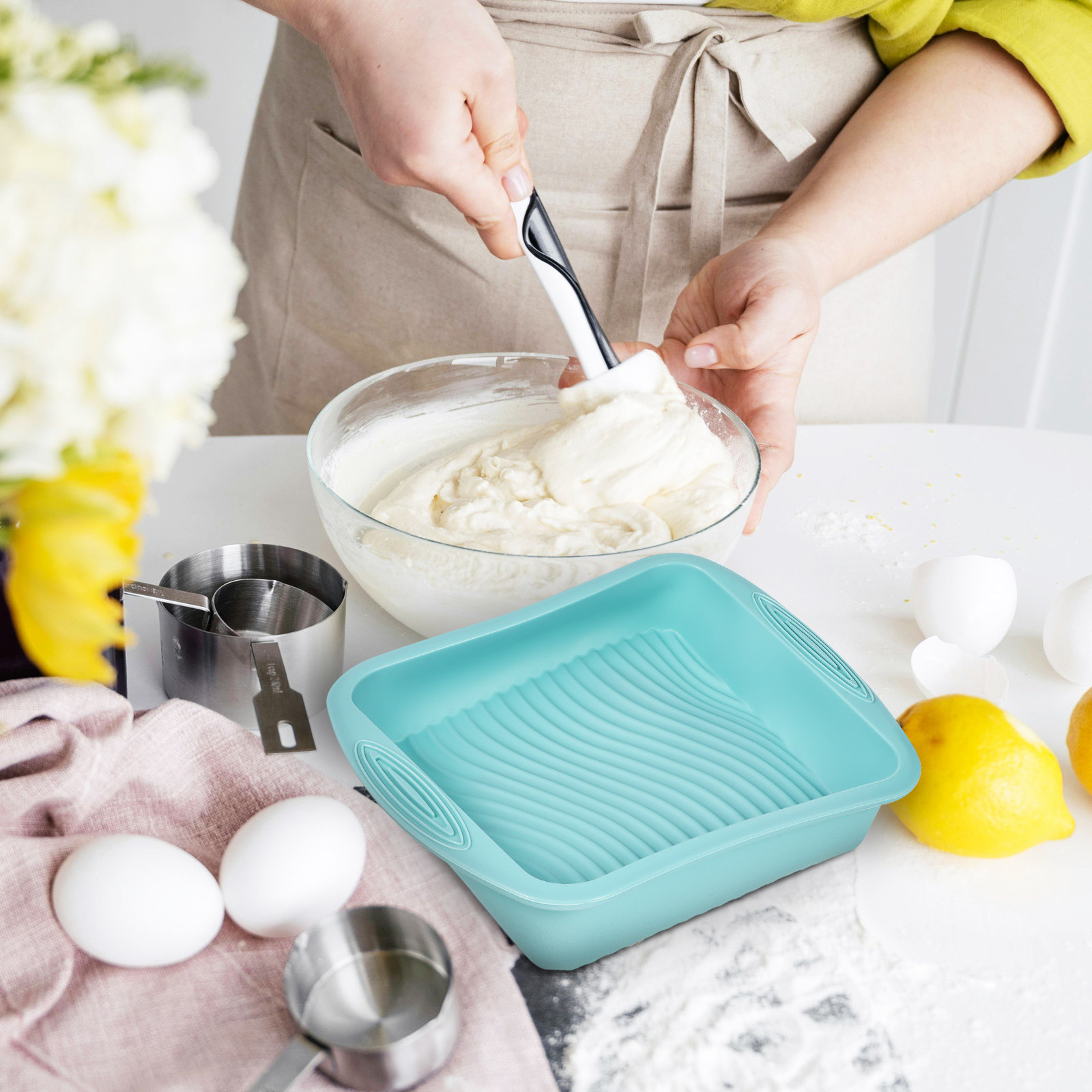 Square Silicone Cake Tin Bakin - đánh giá và giá Kitchen Baking Pans